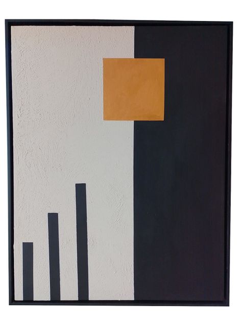 Cuadro decorativo, cuadrado dorado 90x70-0