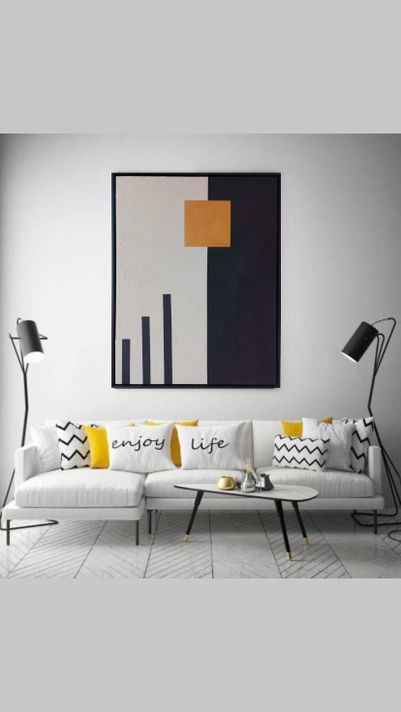 Cuadro decorativo, cuadrado dorado 90x70-5