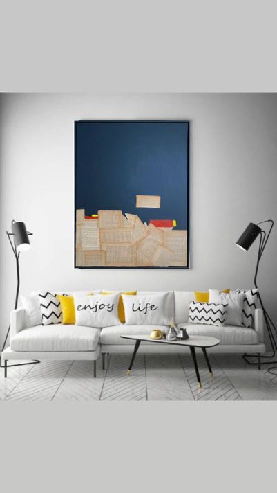 Cuadro decorativo collage negro 90x70-6