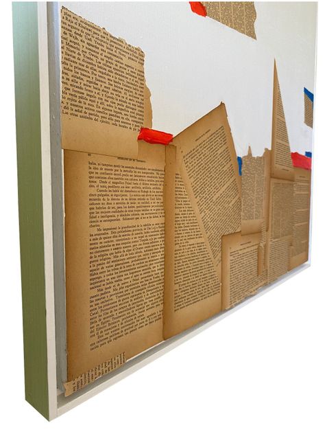 Cuadro decorativo collage blanco 90x70-1