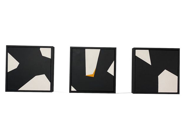 Cuadro decorativo, tríptico blanco y negro-0