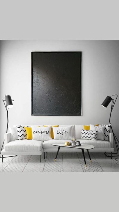 Cuadro decorativo textura Negro 90x70-5