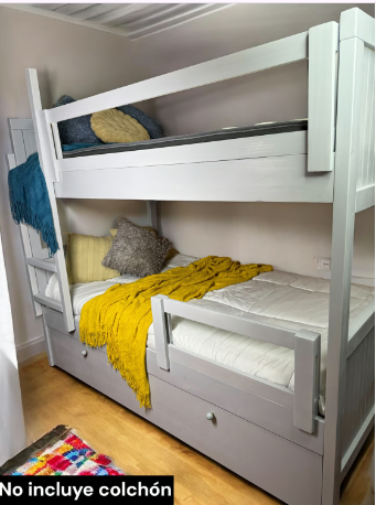 Camarote Flobal 1,5 Plazas + Cama Nido Auxiliar 100% Madera-2