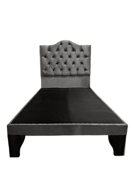 Cama 1,5 Plazas Ovalado, Incluye Base y Respaldo Gris Flobal-0