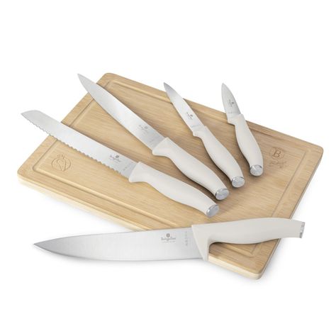 SET DE CUCHILLOS 6 PZS CON TABLA SAHARA COLLECTION ACERO INOXIDABLE-0