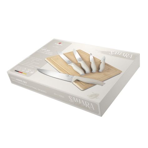 SET DE CUCHILLOS 6 PZS CON TABLA SAHARA COLLECTION ACERO INOXIDABLE-2