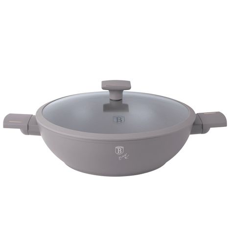WOK CON TAPA 28 CM TAUPE COLLECTION ANTIADHERENTE  -0