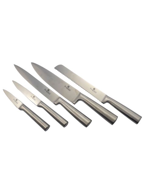 Set de cuchillos 6 pcs + Base metalico rojo-1