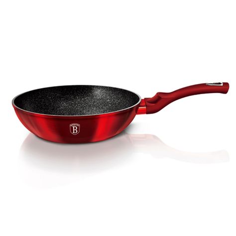 Sarten tipo wok de 30 cm de color rojo-1