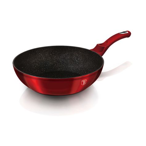 Sarten tipo wok de 30 cm de color rojo-0