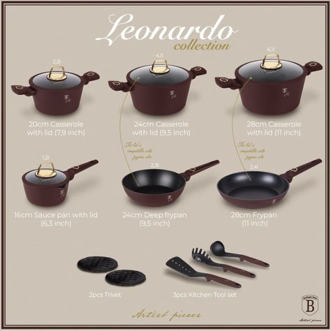 BATERIA DE CODINA 15 PZS LEONARDO  COLLECTION ANTIADHERENTE-1