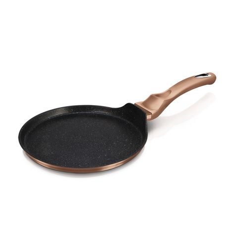 Sarten Panquequera 28 cm color Oro Rosa revestimiento Marmol-3