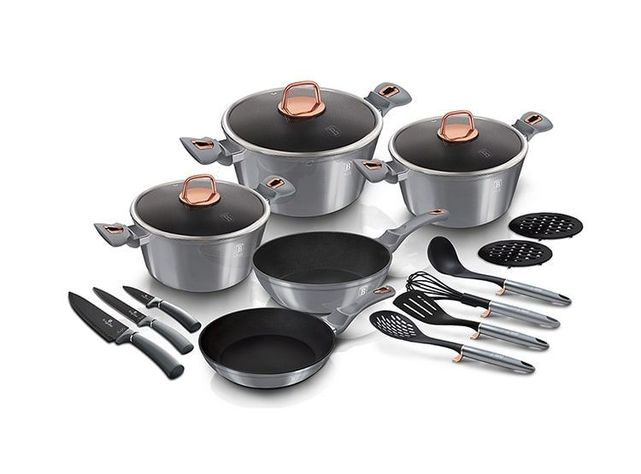 Bateria de cocina 17 piezas full induccion  antihaderente-0