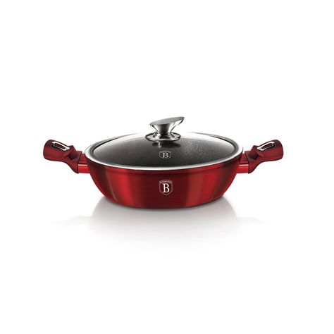 OLLA CON TAPA 2 PZS 28 CM METALLIC LINE BURGUNDY EDITION ANTIADHERENTE-0