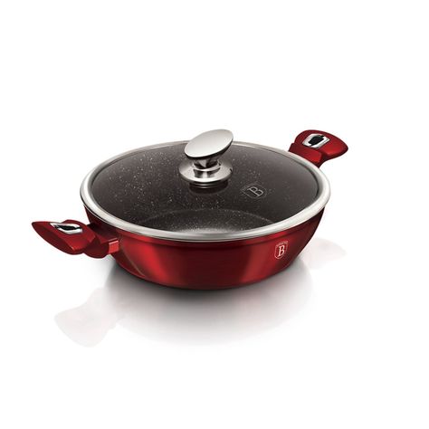 OLLA CON TAPA 2 PZS 28 CM METALLIC LINE BURGUNDY EDITION ANTIADHERENTE-1