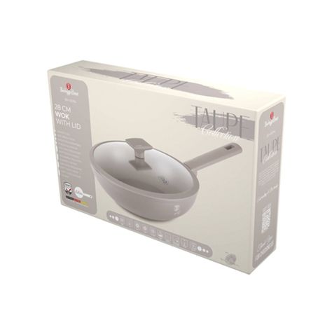 WOK CON TAPA 28 CM TAUPE COLLECTION ANTIADHERENTE  3,2 LTS-1