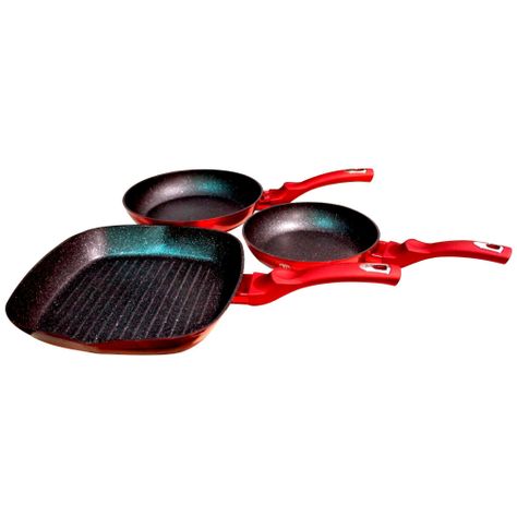 SET DE SARTEN 3 PCS BH-1289NF ROJO-0