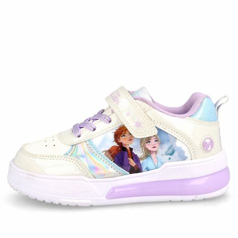 Zapatilla Niña Bubblegummers Luces Frozen Disney Blanco-Aqua-1