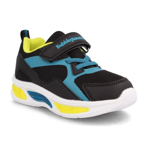 Zapatilla Niño Bubblegummers Demian Negro-Lima Verde-1