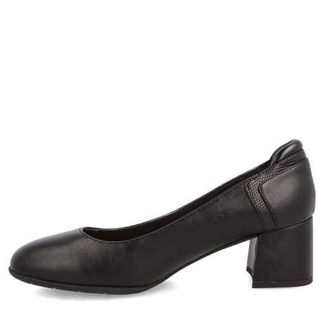 Zapato Taco Mujer Bata Comfit Floral Negro-1