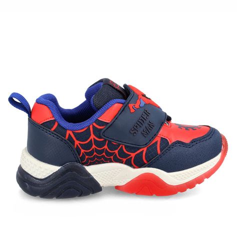 Zapatilla Niño Bubblegummers Luces Spiderman Marvel Azul-Rojo-4