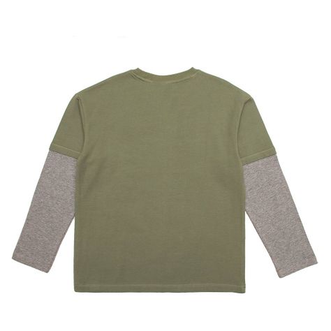 Polera Manga Larga Niño Bubblegummers Lucas Verde Aceite-1