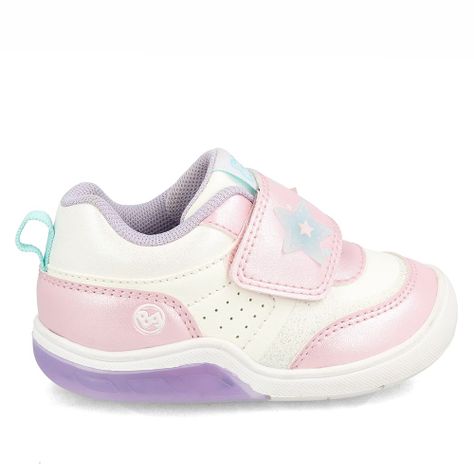 Zapatilla Niña Bubblegummers Luces Tokio Blanco-Rosado-4