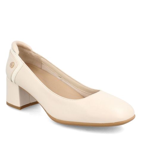 Zapato Taco Mujer Bata Comfit Floral Blanco-0