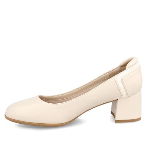 Zapato Taco Mujer Bata Comfit Floral Blanco-1