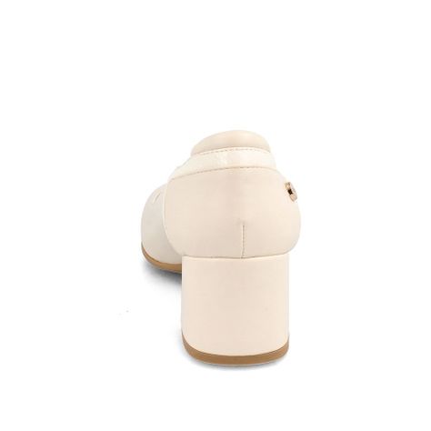 Zapato Taco Mujer Bata Comfit Floral Blanco-2