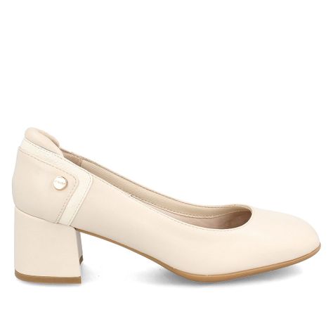 Zapato Taco Mujer Bata Comfit Floral Blanco-4