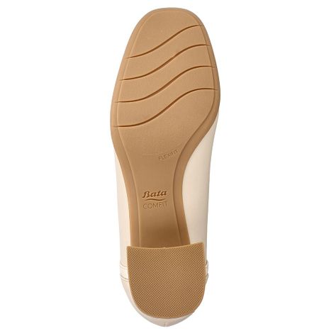 Zapato Taco Mujer Bata Comfit Floral Blanco-6