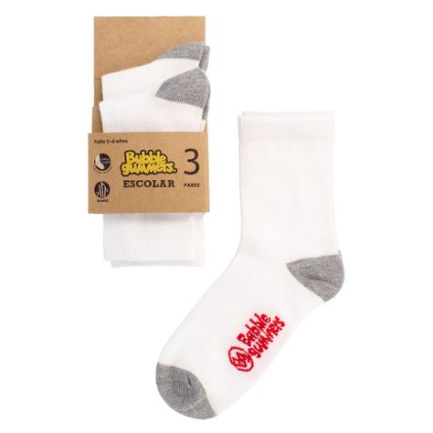 CALCETIN ESCOLAR UNISEX BUBBLEGUMMERS ESCOLAR BLANCO-0