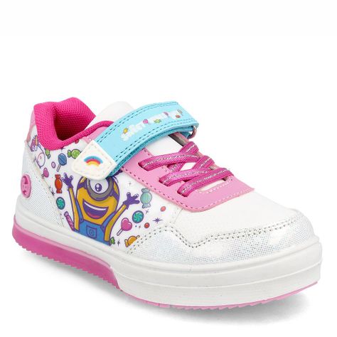 Zapatilla Niña Bubblegummers Minions Neon Blanco-Fucsia-0