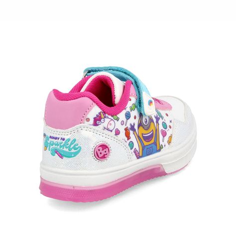 Zapatilla Niña Bubblegummers Minions Neon Blanco-Fucsia-3