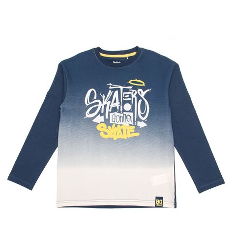 Polera Manga Larga Niño Bubblegummers Gaspar Azul-0