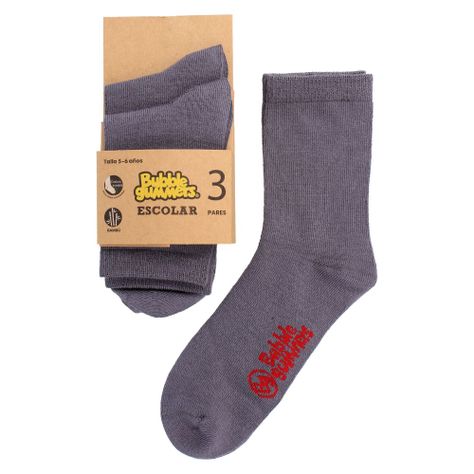 CALCETIN ESCOLAR UNISEX BUBBLEGUMMERS ESCOLAR GRIS-0