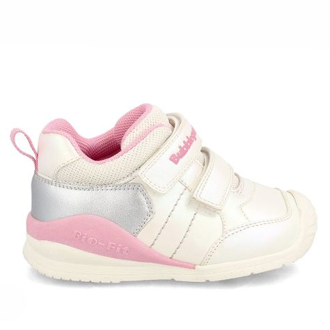 Zapatilla Niña Bubblegummers Bio Fit Blanco-Rosado-4
