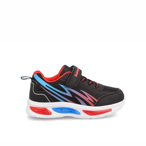 Zapatilla Niño Bubblegummers Demian Negro-Rojo-0