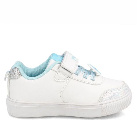Zapatilla Niña Bubblegummers Luces Frozen Disney Blanco-Celeste-4