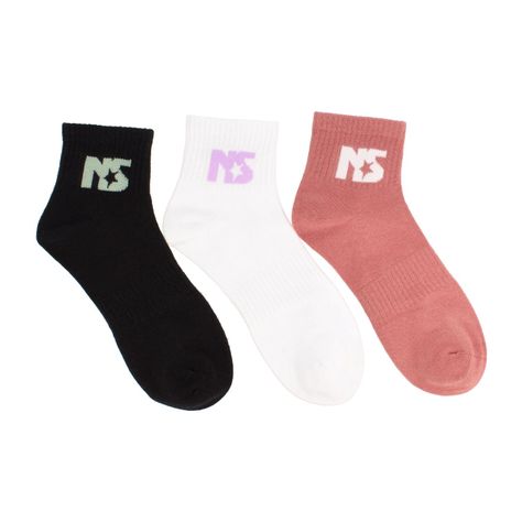 Calcetines Mujer North Star Tripack Women Quarter Crew Black-White-Rose-1