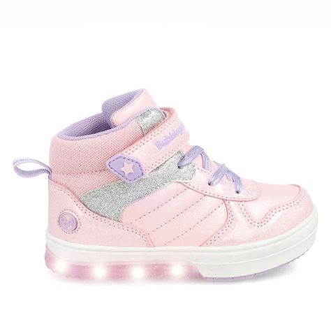Zapatilla Niña Bubblegummers Luces Neon Rosado-Lila-7
