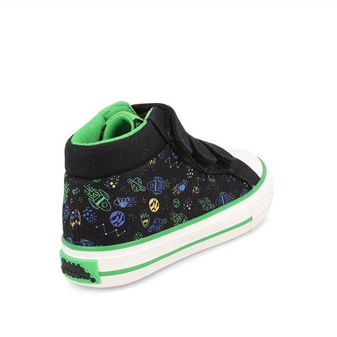 Zapatilla Niño Bubblegummers Astorga Negro-Verde-3