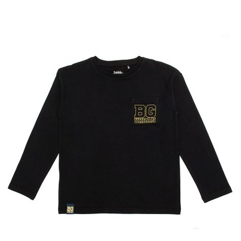 Polera Manga Larga Niño Bubblegummers Igor Negro  Teens-0