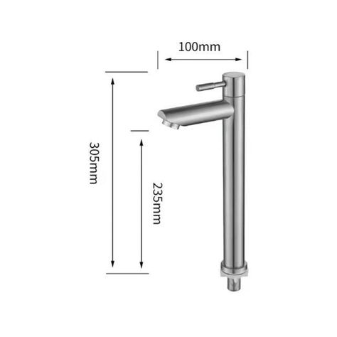 Grifo Alto Llave Acero Inoxidable Monomando Lavamanos A10999-1