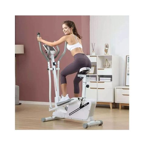 Maquina Bicicleta Eliptica con Asiento Resistencia Magnetica Blanca-4