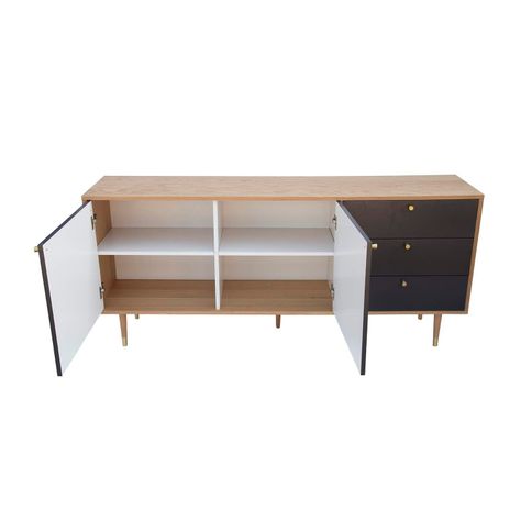 Cómoda Davos 180x79x40 cm Café/ Gris-2