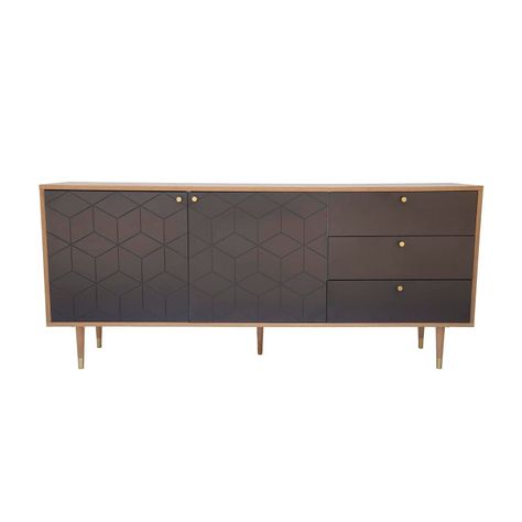 Cómoda Davos 180x79x40 cm Café/ Gris-0