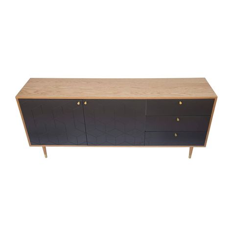 Cómoda Davos 180x79x40 cm Café/ Gris-1