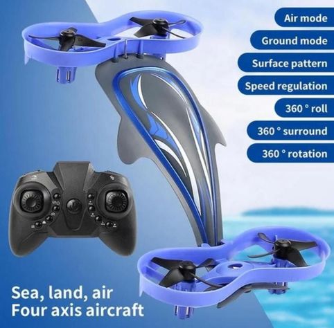 Auto Control Remoto, Drone, Funciona En Tierra, Aire Y Agua 3 En 1-5